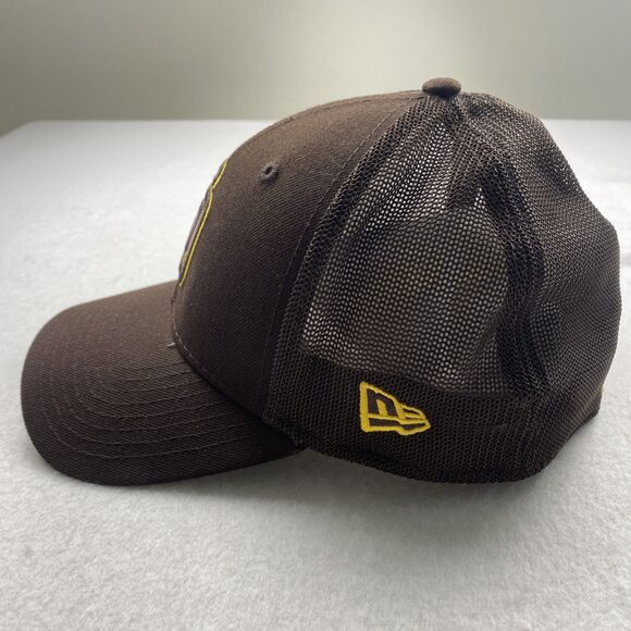 San Diego Padres Hat New Era 39Thirty Brown Baseball Cap Hat Size Small Medium - Picture 2 of 6